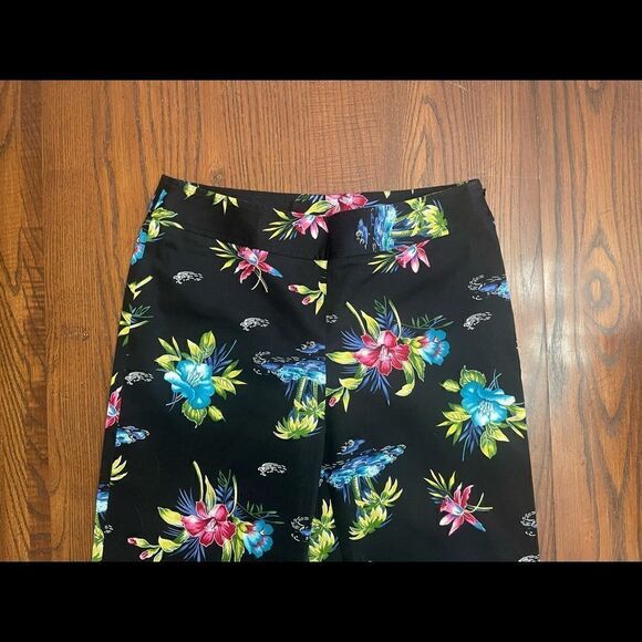 Rafaella Tropical Cropped Pants Size 8 - Picture 3 of 6